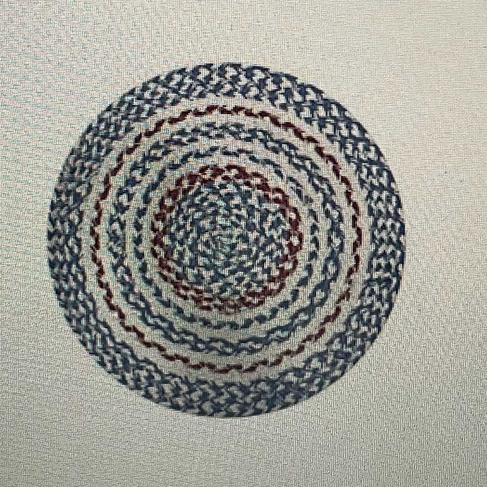 2 NWT ROUND White w/ Red & Blue Borders